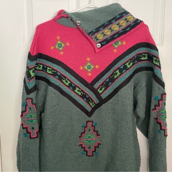 VINTAGE HEAD Sportswear Wool Retro Pullover Cozy Sweater Medium - Picture 4 of 8